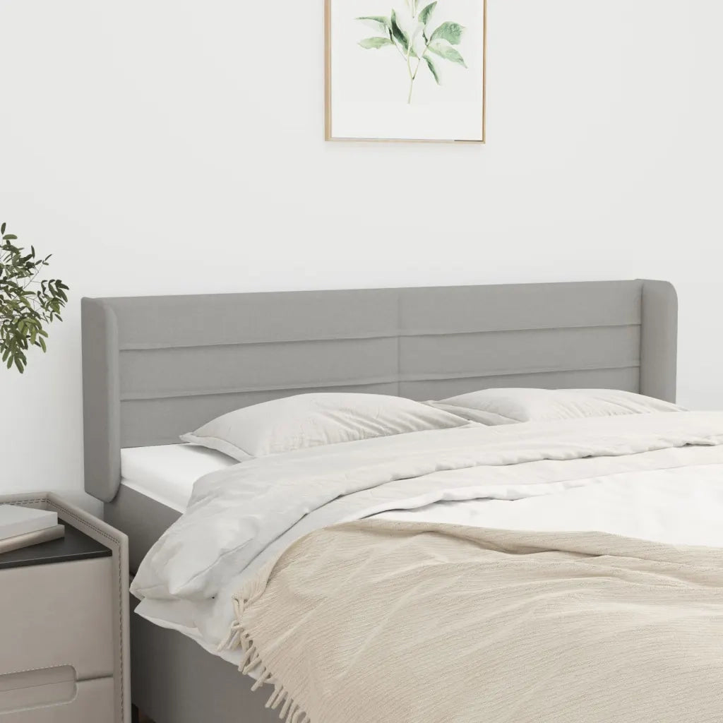 Testiera ad Orecchio Grigio Chiaro 147x16x78/88 cm in Tessuto 3118906