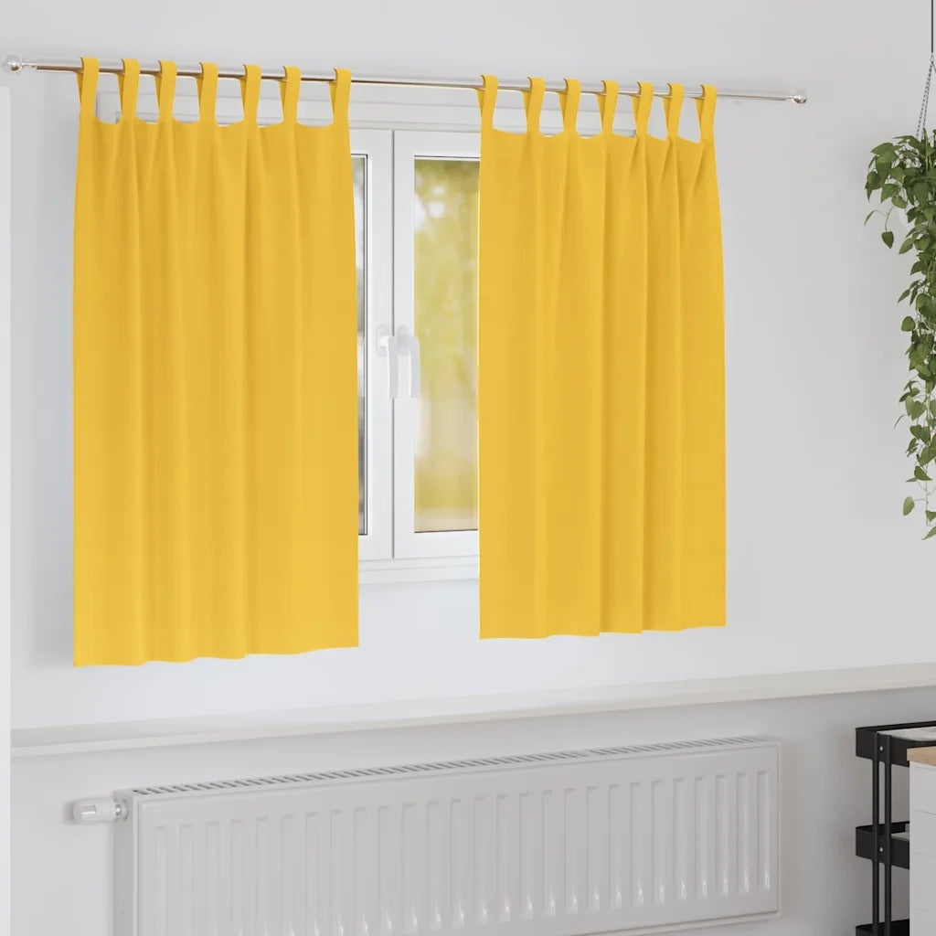 Tende Blackout con Anelli 2 pcs Giallo senape 140 x 140 cm 4107613