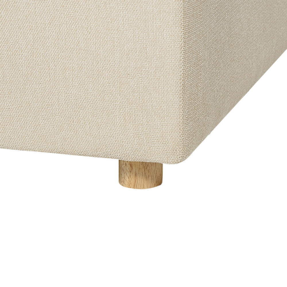 Divano Tessuto Beige Poliestere Imbottito Divano 3 Posti Cuscini Braccioli Soggiorno Moderno Confortevole Accogliente