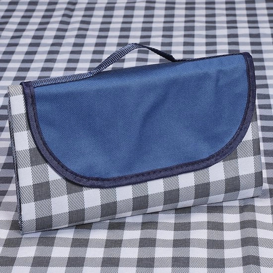 Striscia di copertura, ombrelloni da picnic per esterno, impermeabile, impermeabile a sabbia, coperte portatili pieghevoli e leggere per campeggiare in primavera e estate, spiaggia, parco (150*200cm) - Blu marino