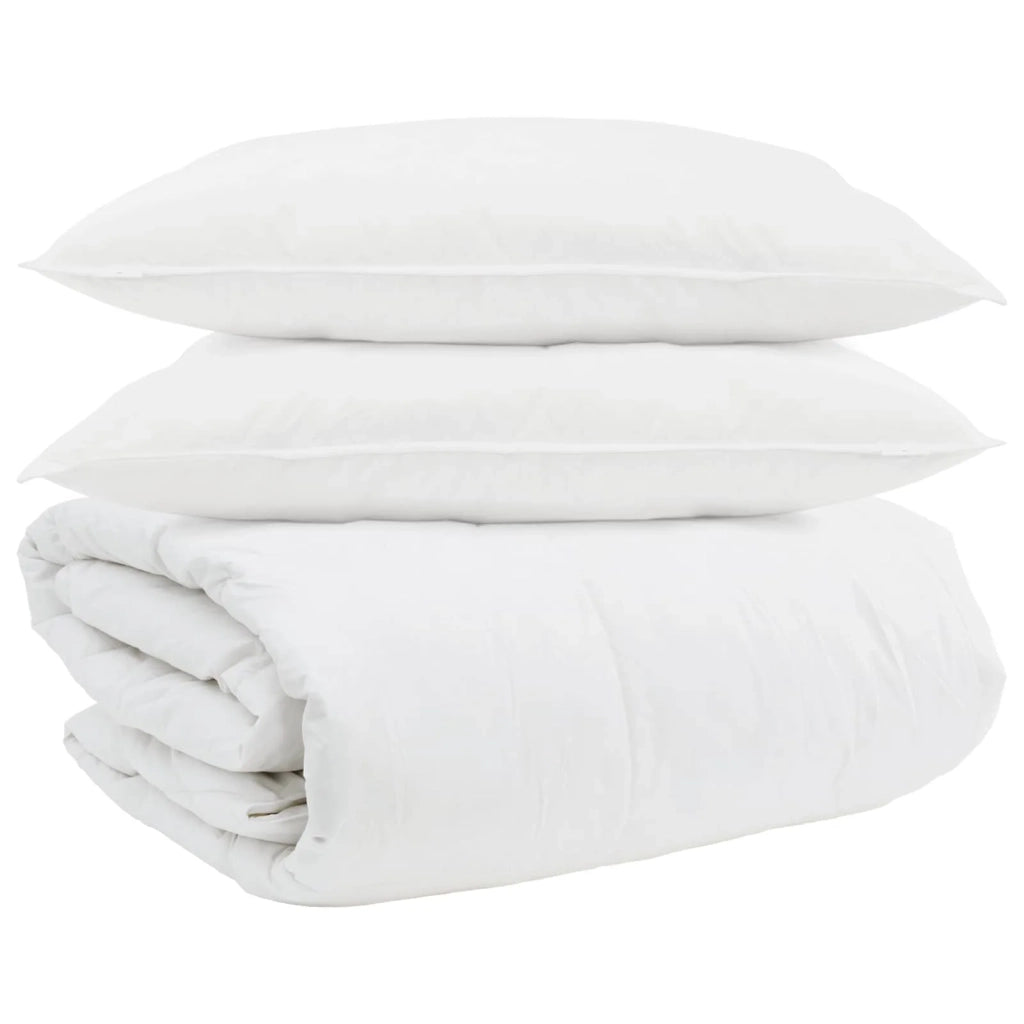 Set di Piumoni con cuscino 3 pcs Bianco Piuma d'anatra