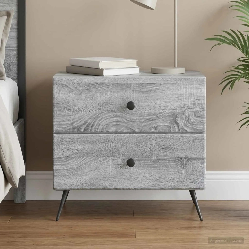 Armadio da Notte Grigio Sonoma 62 x 34,5 x 47,5 cm 895471