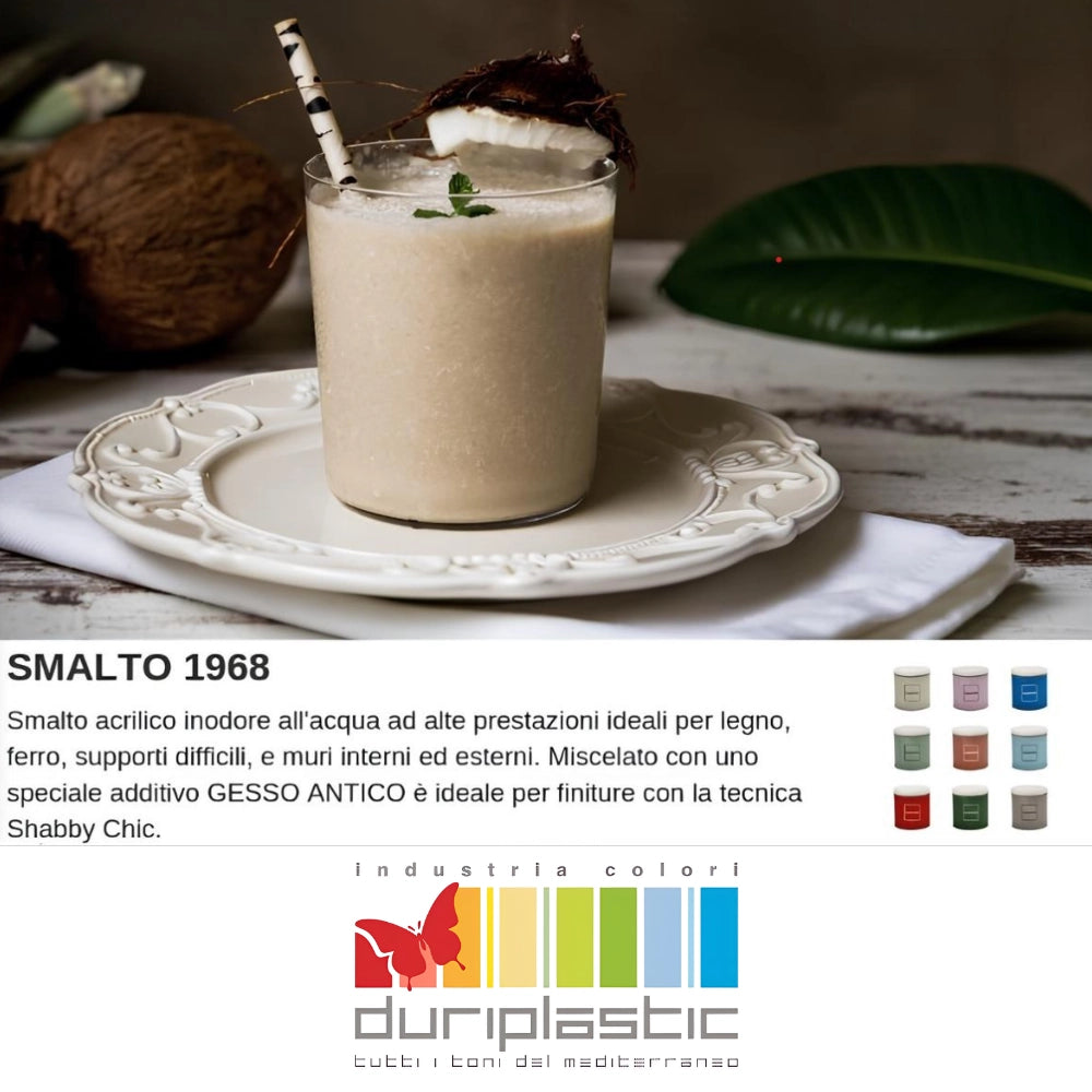 Smalto1968 base acqua gesso antico shabby chic finitura opaca multicolore l 0.5 *** colore- persiana, confezione 1
