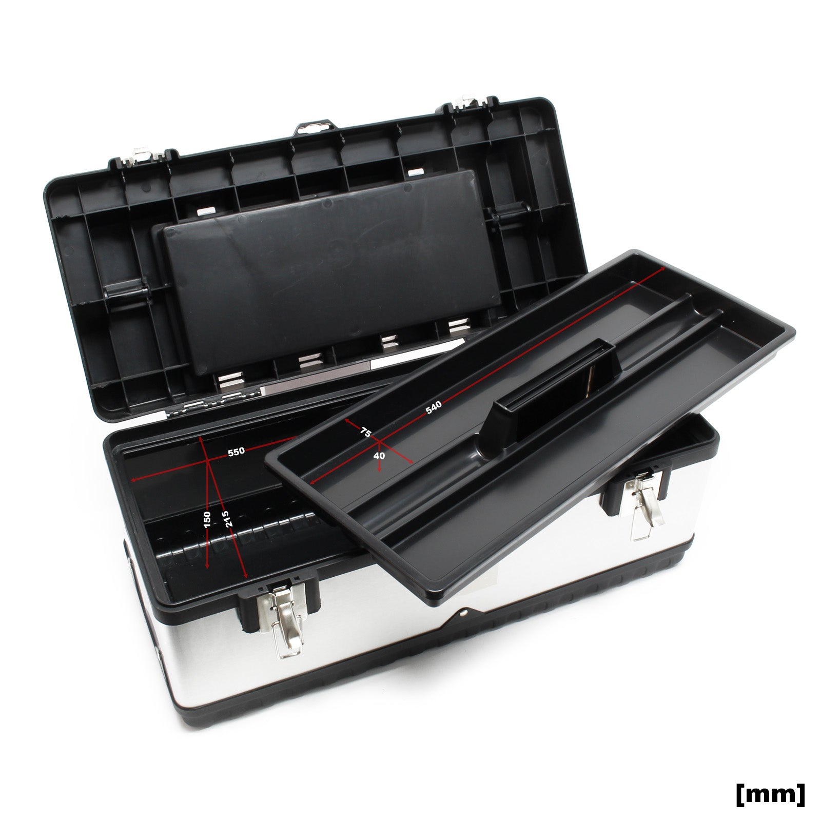 Valigetta porta attrezzi acciaio inox e plastica Cassetta portautensili con maniglia