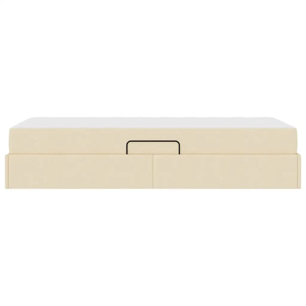Letto con contenitore e materasso Crema 100 x 200 cm Poliestere 3399644
