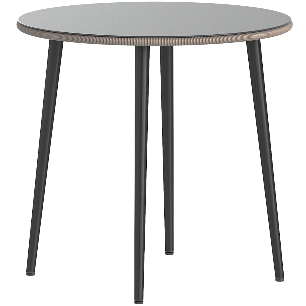 Tavolo da giardino in polyrattan con piano in vetro ¨C zephmum ¨C 80x80x74 cm grigio