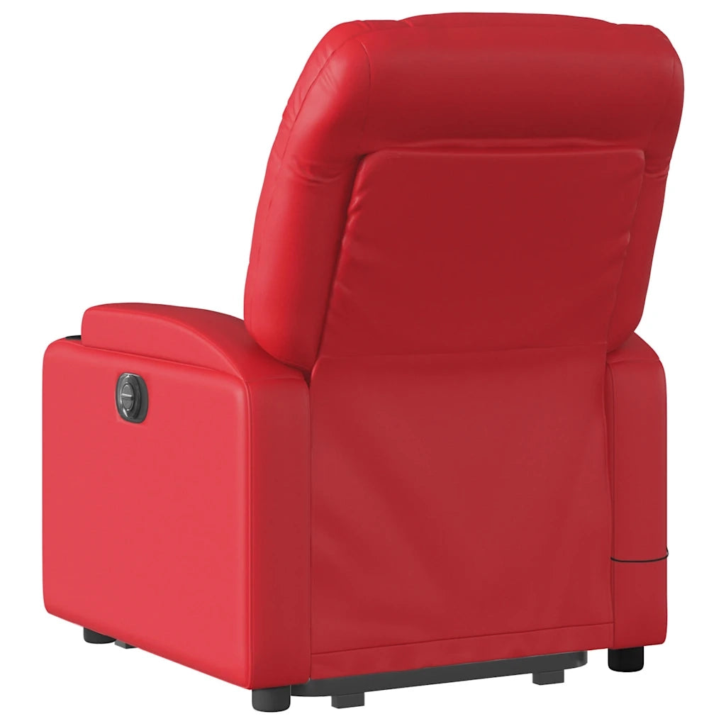 Poltrona Alzapersona Reclinabile Massaggio Rosso in Similpelle 3204670