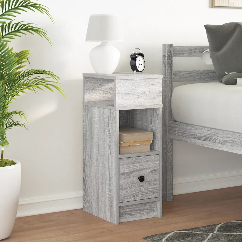 Comodino con Cassetto Grigio Sonoma 25x31x66 cm 858624