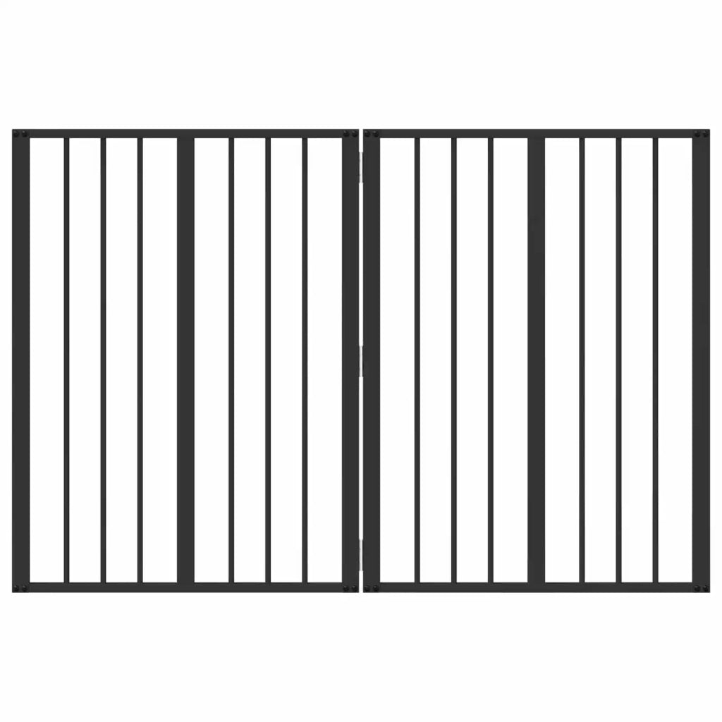 Cancello per cani 2 pcs Nero 60 x 80 cm Acciaio zincato 892014