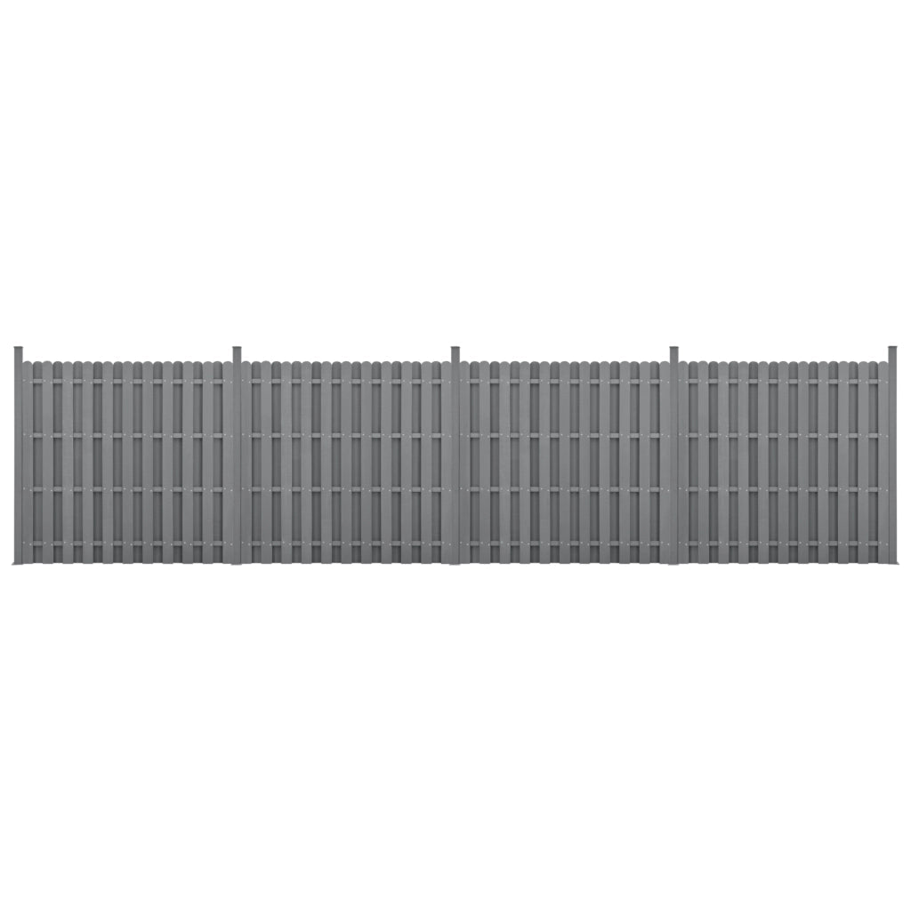 Recinzione in WPC per Giardino Staccionata a Doppia Faccia Steccato Alto 185 cm Lungo 747 cm Grigio NEU.HOLZ