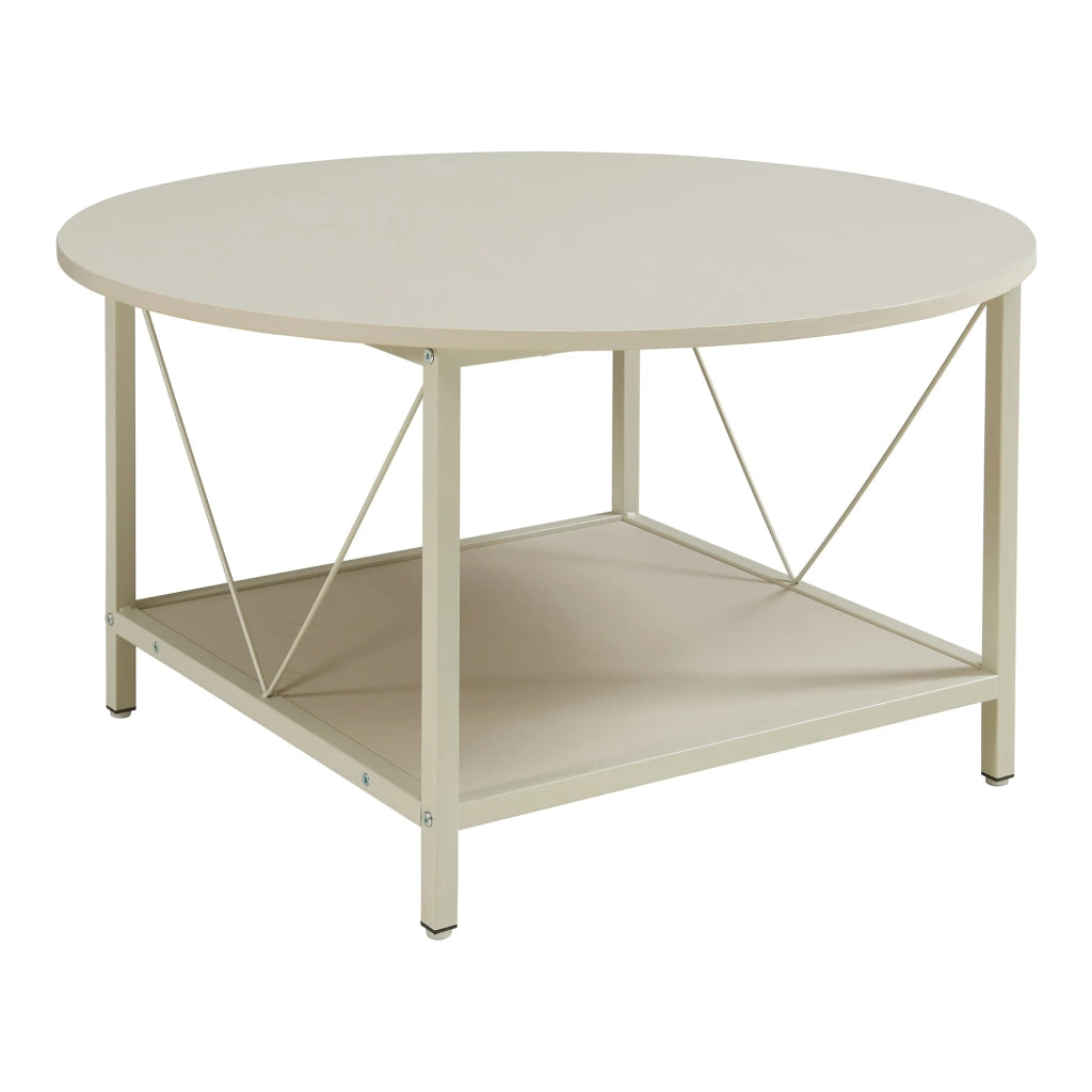 Tavolino consolle laterale diametro 80x46 cm colore sabbia 03_0010788