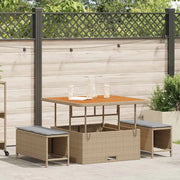 Set da Pranzo per Giardino Beige polyrattan 42007909