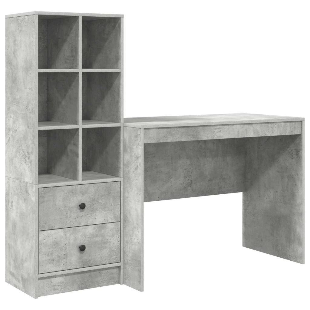 Scrivania con cassetto 2 pcs Grigio cemento 3337372