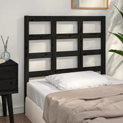 Testiera per Letto Nera 105,5x4x100cm in Legno Massello di Pino