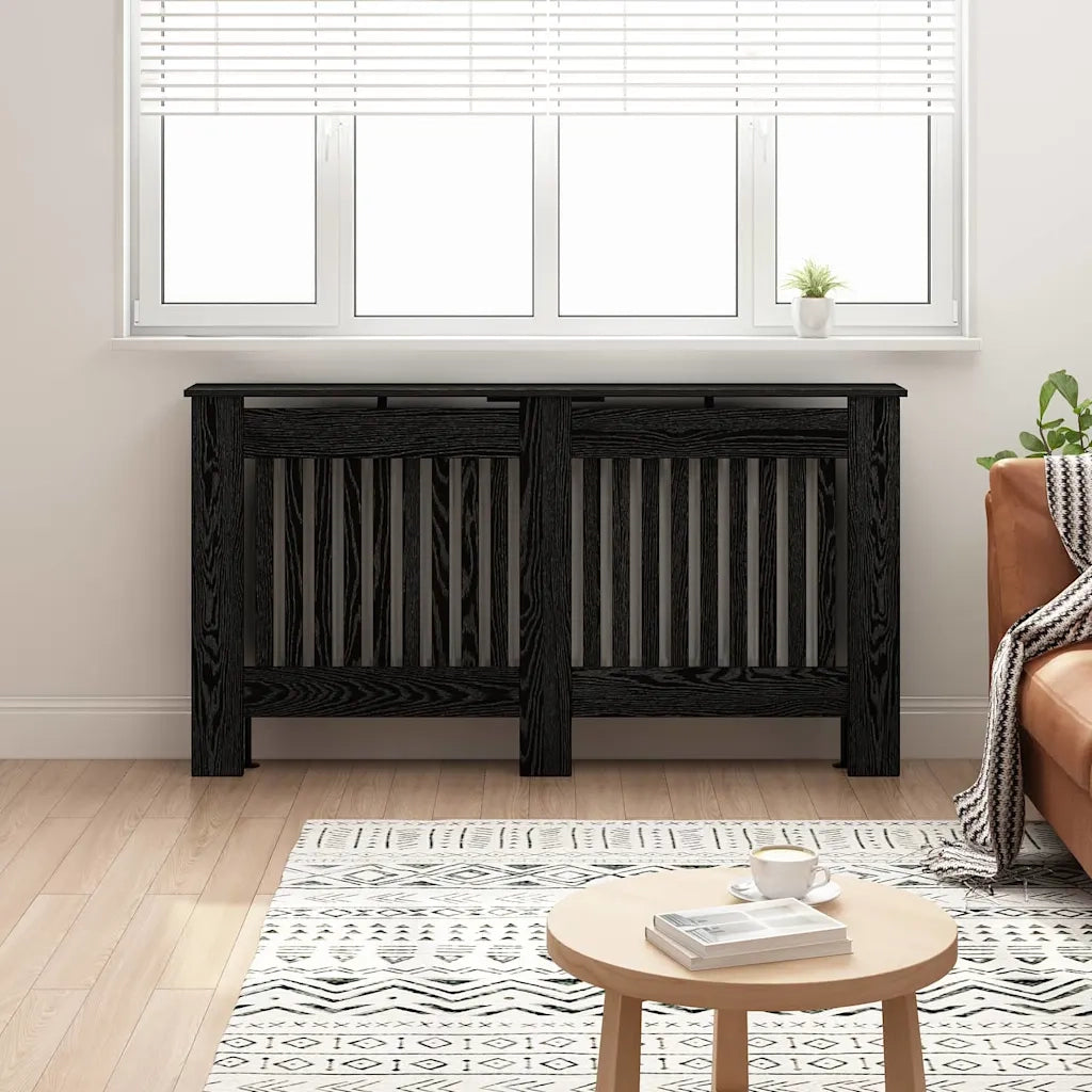 Copertura per radiatori Rovere Nero 152 x 19 x 81,5 cm 884091