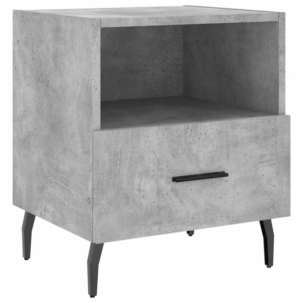 Comodini 2 pz Grigio Cemento 40x35x47,5 cm in Legno Multistrato 827477