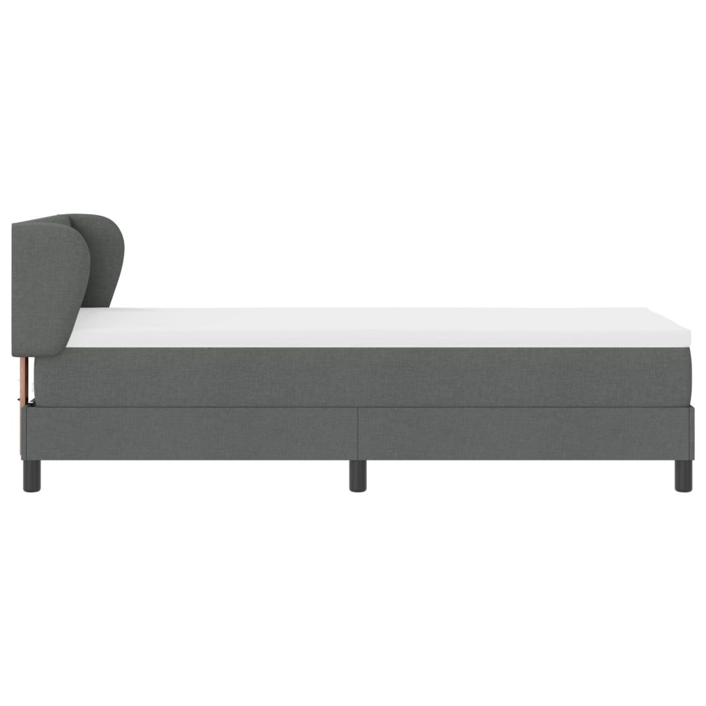 Letto a molle con materasso  Grigio scuro 80x200 cm Tessuto