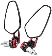 Specchio per Motocicletta 360° Regolabile in Alluminio con Colorazione Rossa e Nera - Adattabile a Tutti i Modelli
