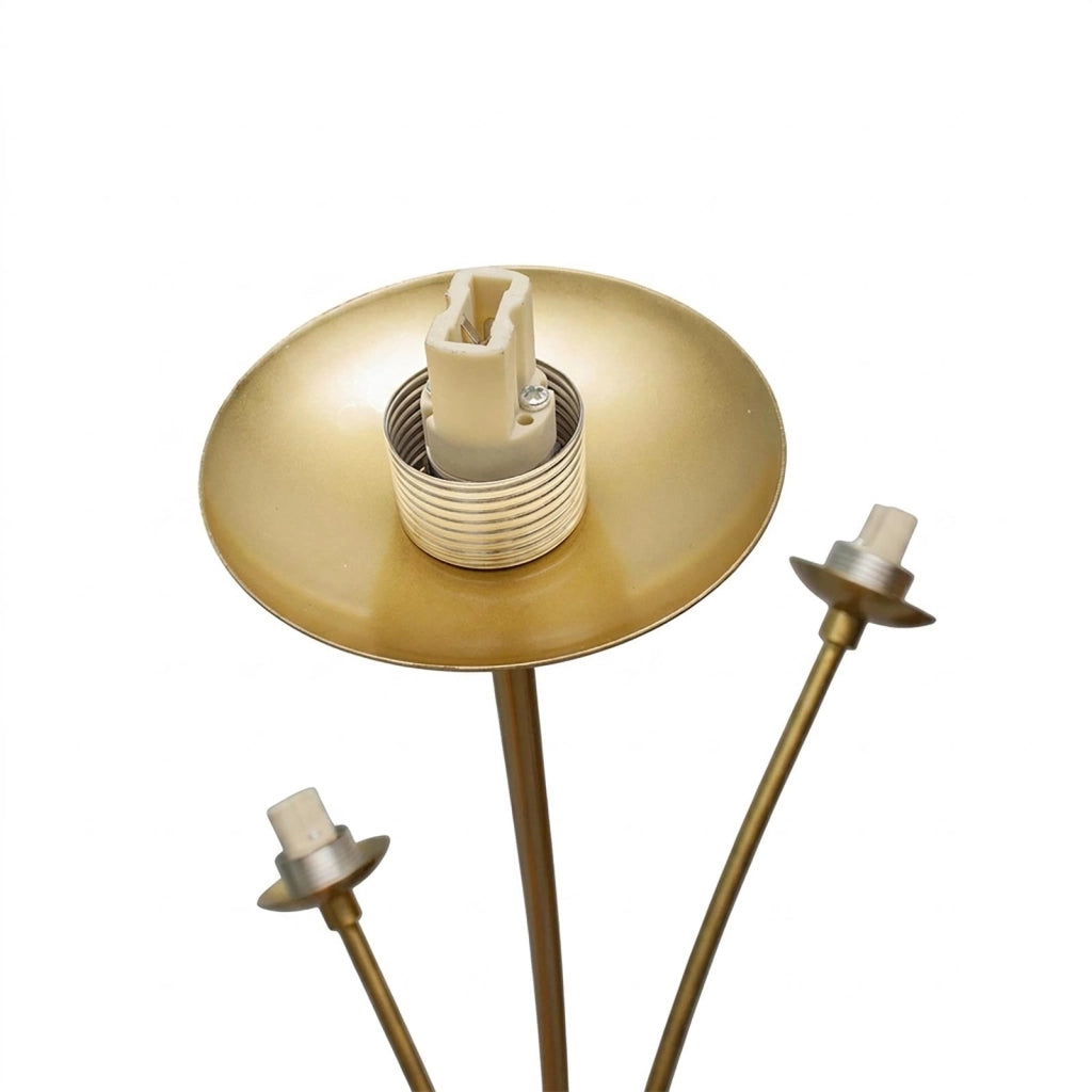 Piantana da Terra a 3 Luci Sfera G9 Lampada di Design per Interni Bronzo con Interruttore a Pedale Luce Salotto Soggiorno 230V
