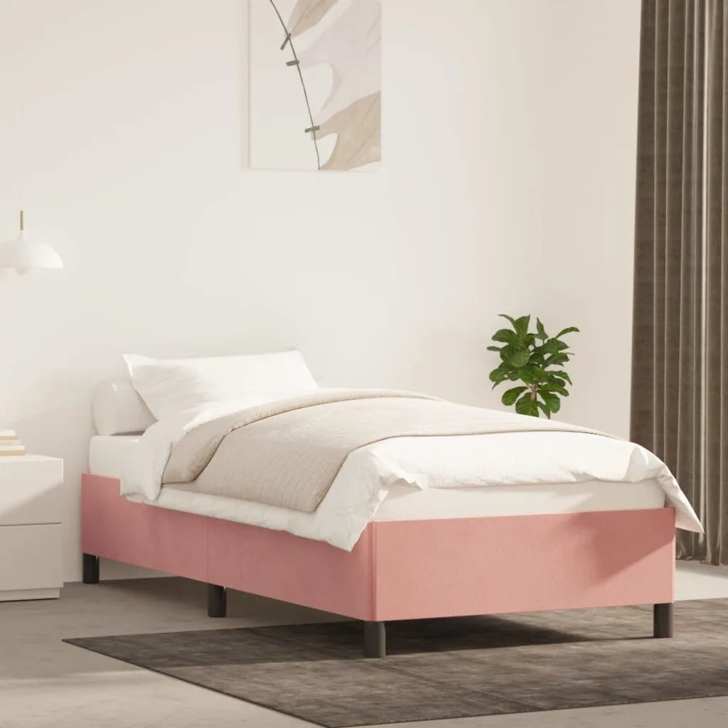 Giroletto-Struttura Letto Rosa 80x200 cm in Velluto 652923