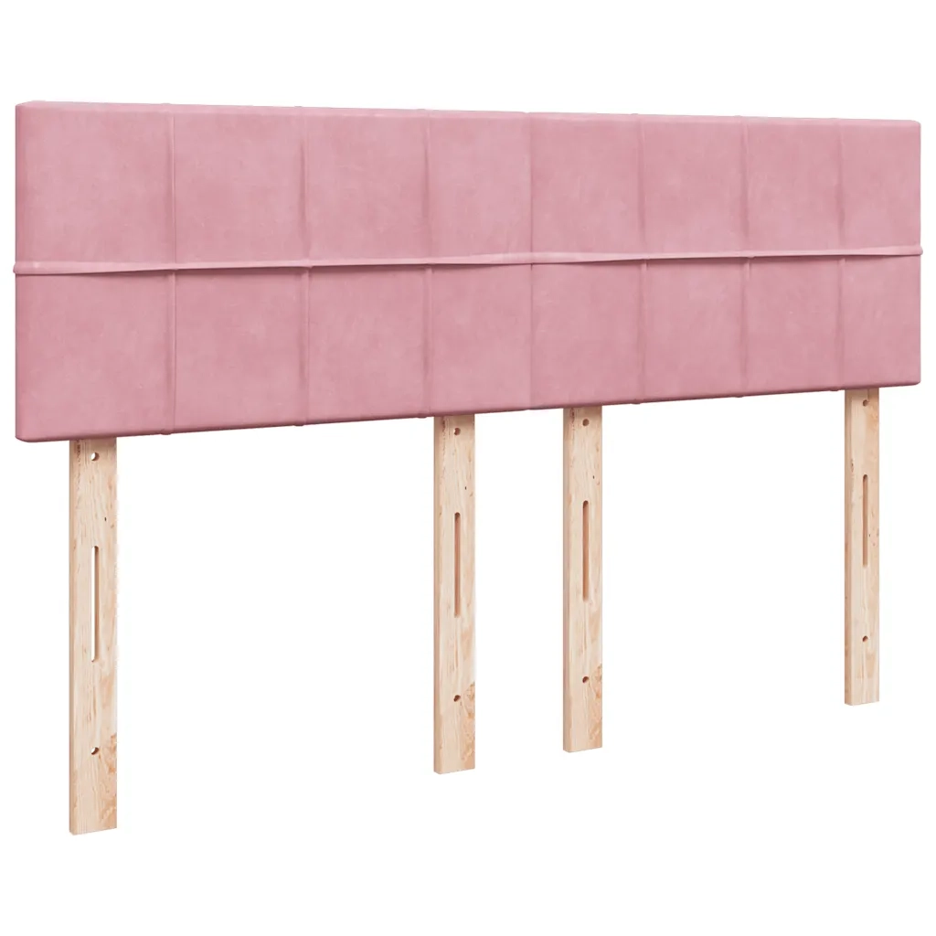 Giroletto a Molle con Materasso Rosa 140x200 cm in Velluto 3287763