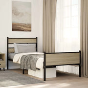 vidaXL Giroletto senza Materasso Rovere Sonoma 90x200 cm in Truciolato
