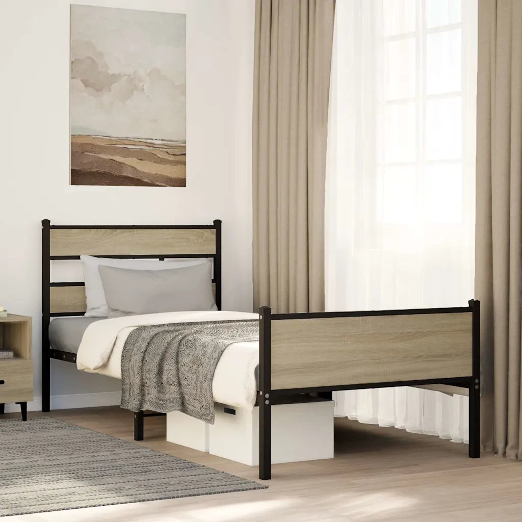 vidaXL Giroletto senza Materasso Rovere Sonoma 90x200 cm in Truciolato