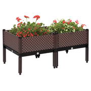 Giardiniere Quadrate Elevate 2 Pezzi ¨C zephmum ¨C 50x50x46,5 cm Marrone