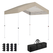 Tenda da Giardino Pieghevole 2.4x2.4 m ¨C Zephmum ¨C Beige UPF50+ con Borsa di Trasporto