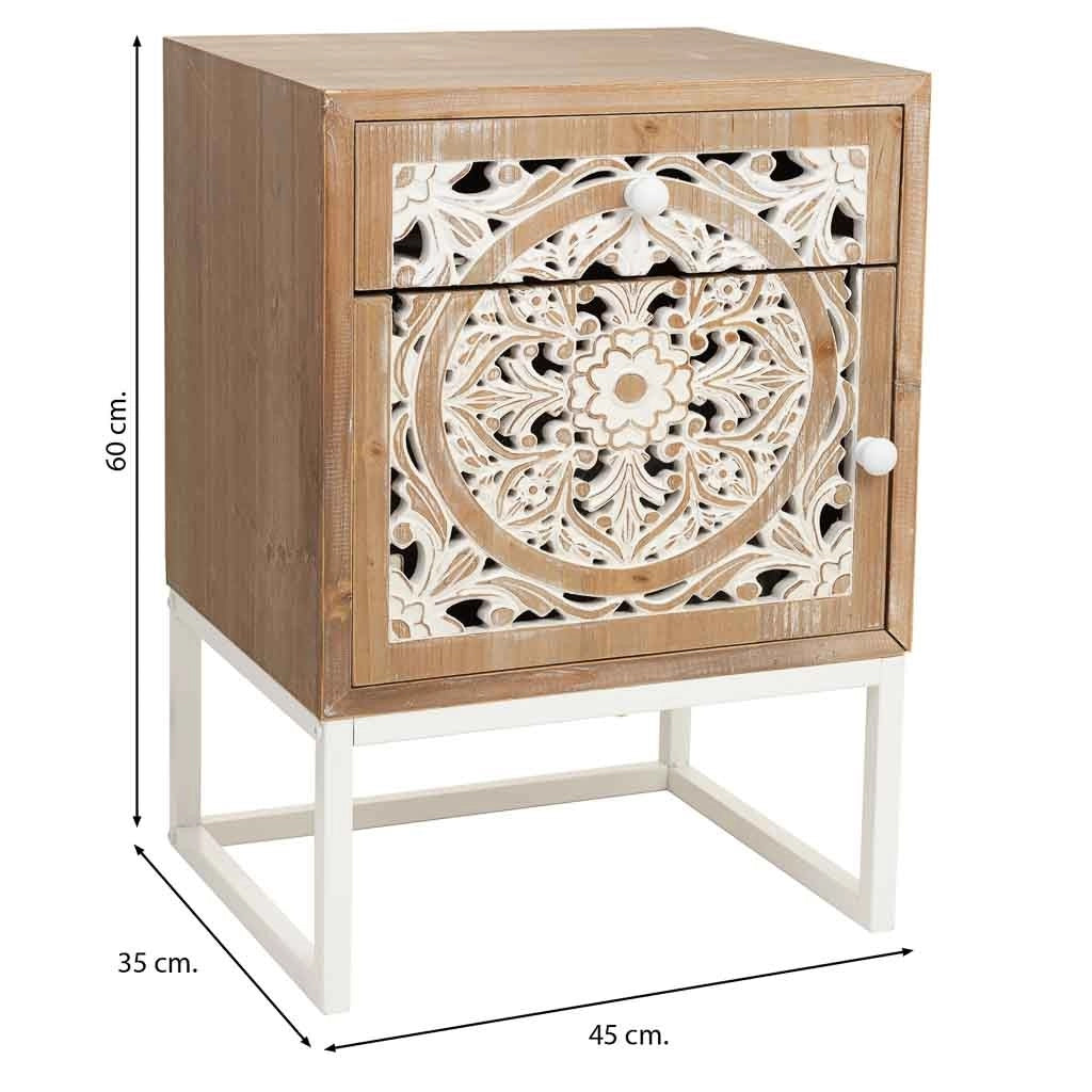 Tavolino in legno bianco 45x35x60