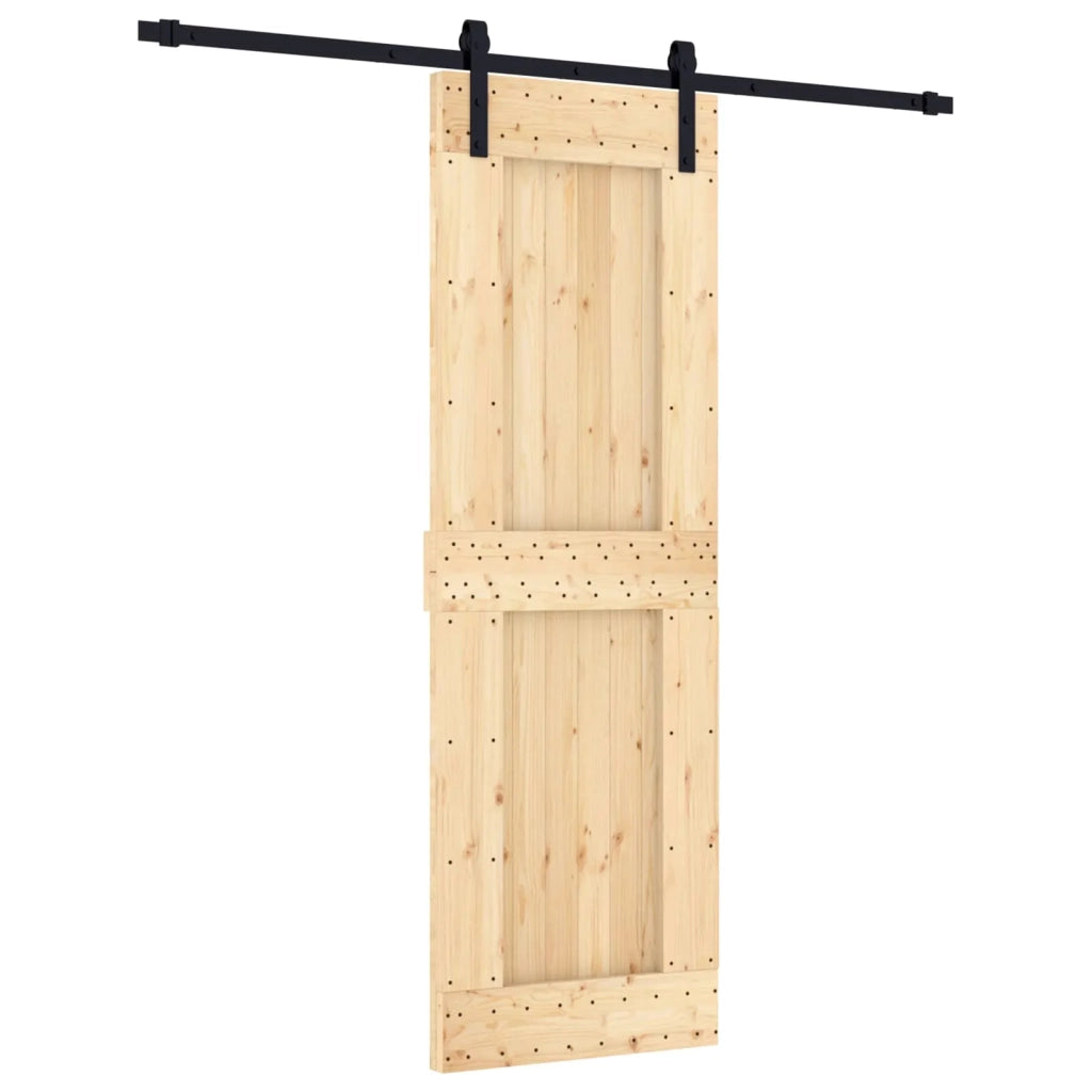 Porta scorrevole Naturale e Nero 70 x 210 cm