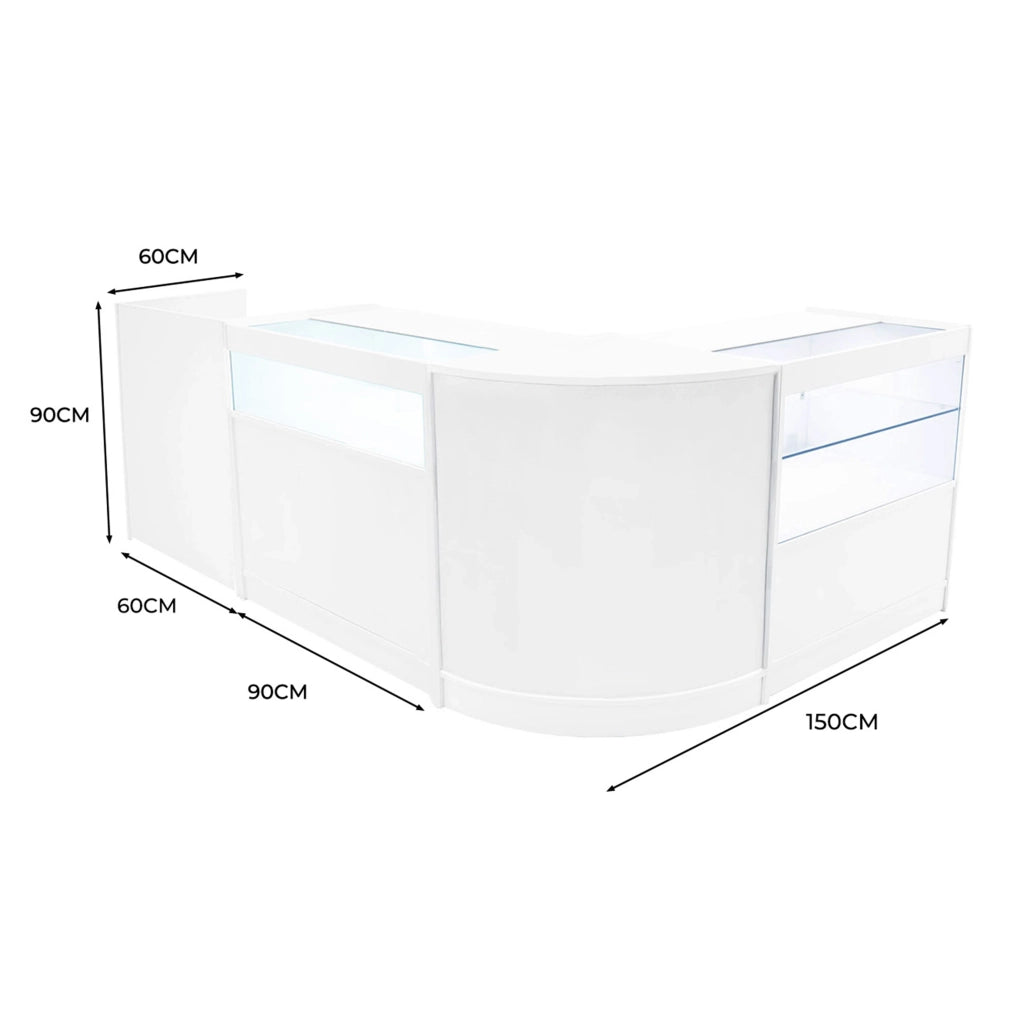 Set Banconi Bianco Gravity LED B900 C900 CM60 TB60 con Vetrina e Serratura