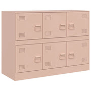 Credenza cassettiera armadio mobile contenitore organizer per cucina soggiorno salotto 99 x 39 x 73 cm acciaio rosa 02_0036219