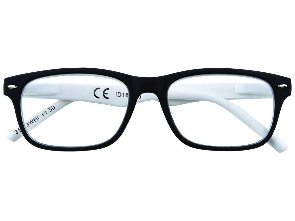 OCCHIALE LETTURA MONTATURA POLICARBONATO NERO/BIANCO B3  diottrie +2,0  31ZB3WHI200    ZIPPO