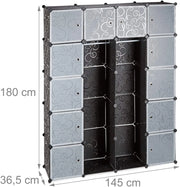 Cubo scaffale armadio armadio in plastica 14 armadietti 180 cm nero 13_0001070_3