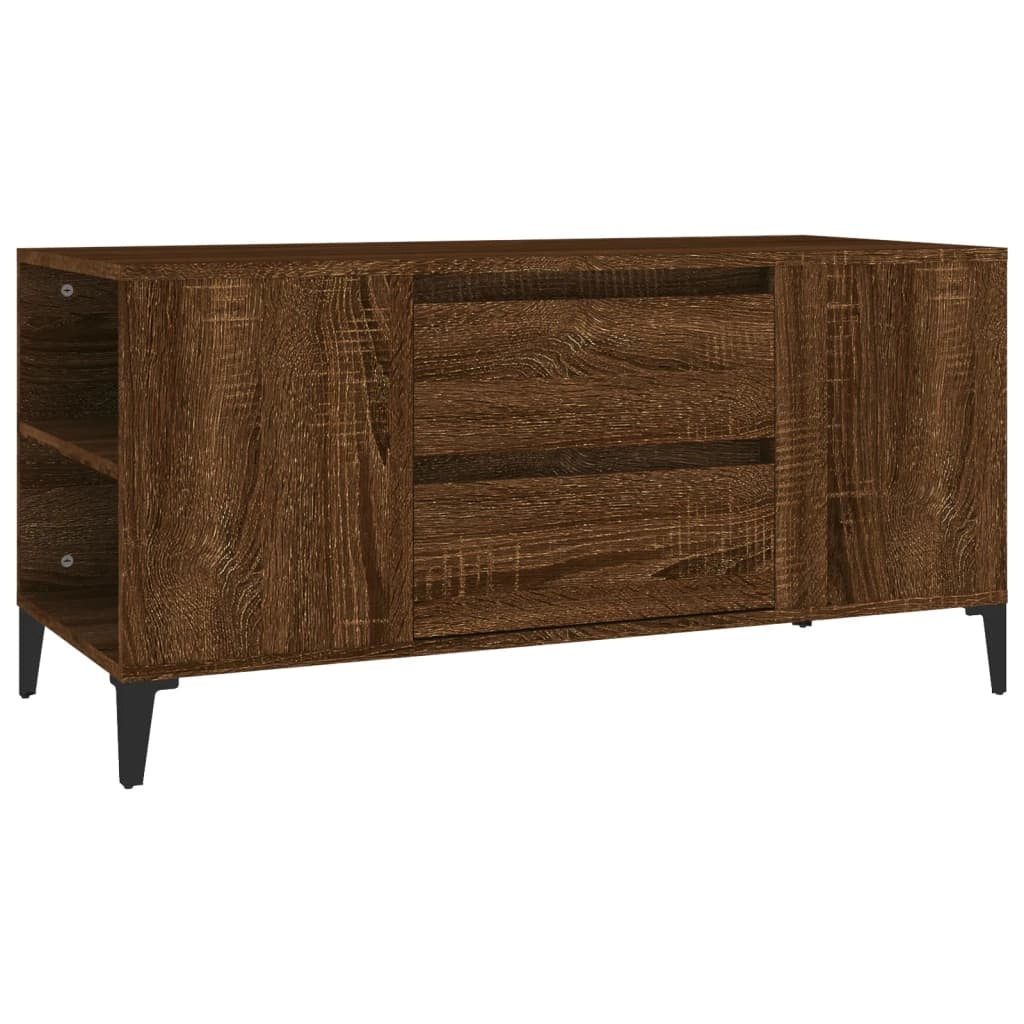 Mobile TV multimediale mensola per TV credenza per TV sala da pranzo soggiorno camera da letto rovere 102 x 44,5 x 50 cm legno ingegnerizzato marrone 02_0027146