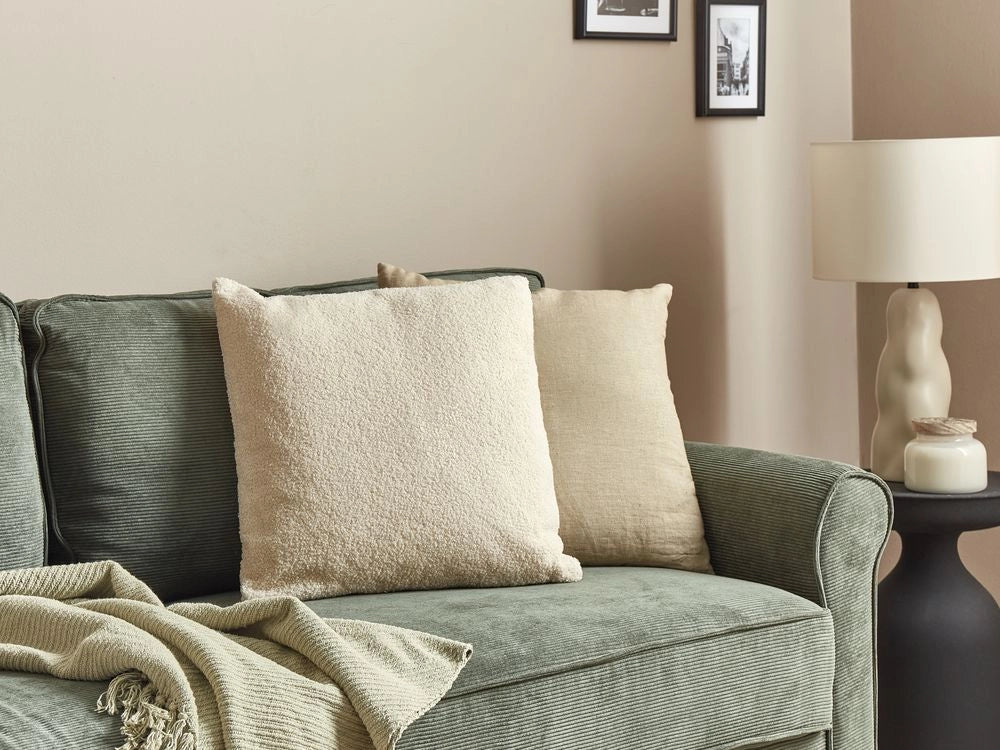 Set di 2 cuscini decorativi  Beige Boucle 45 x 45 cm fodera rimovibile con cerniera Accessori decorativi Boho