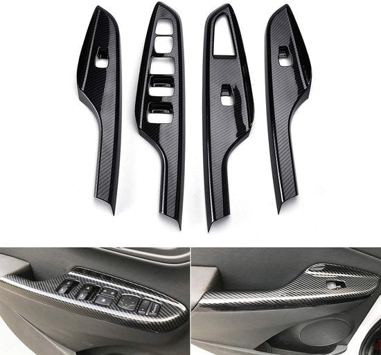 Decalcomanie a Carbon Fibra - Pannello Decorativo - 4 Pezzi - Sostenibile - Aspetto Sportivo - Decorazione Interna
