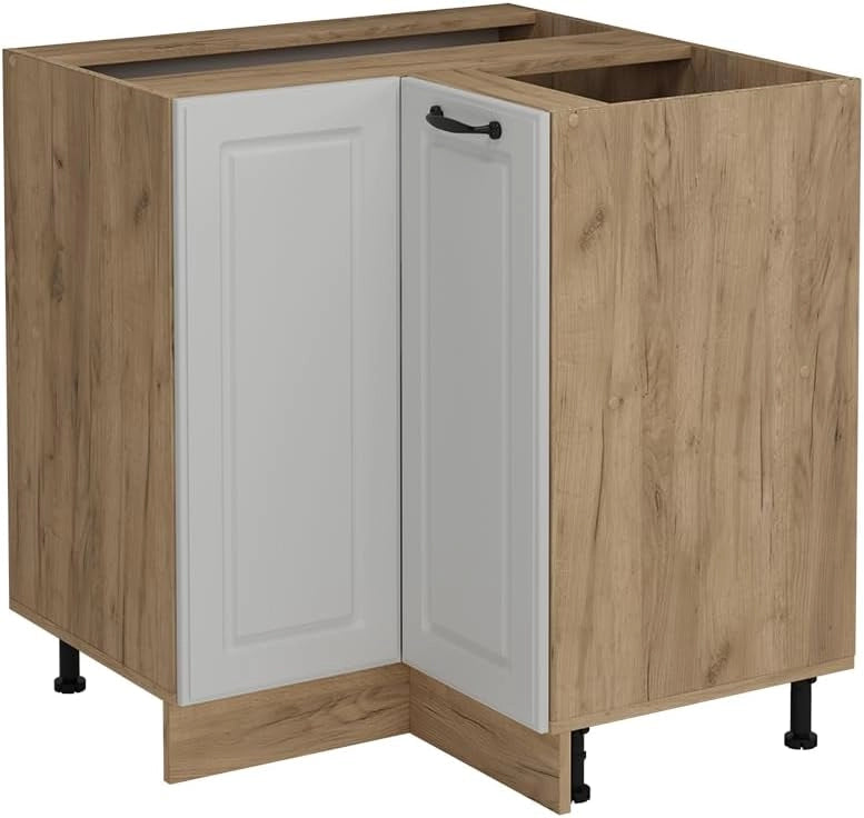 Mobile ad angolo cucina R-Line, Bianco casa di campagna, 75.6 cm senza piano di lavoro, per la libera combinazione all'interno di sistemi cucina modulari