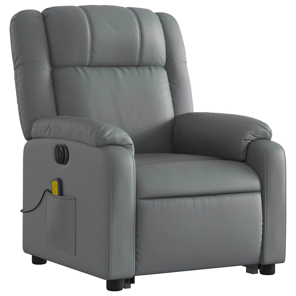 Poltrona Alzapersona Elettrica Reclinabile Grigio in Similpelle 3205174