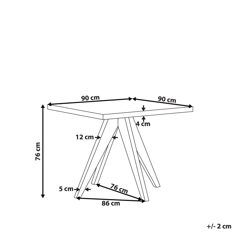 Tavolo da Pranzo da Giardino con Piano in Cemento in Legno di Acacia 90 x 90 cm