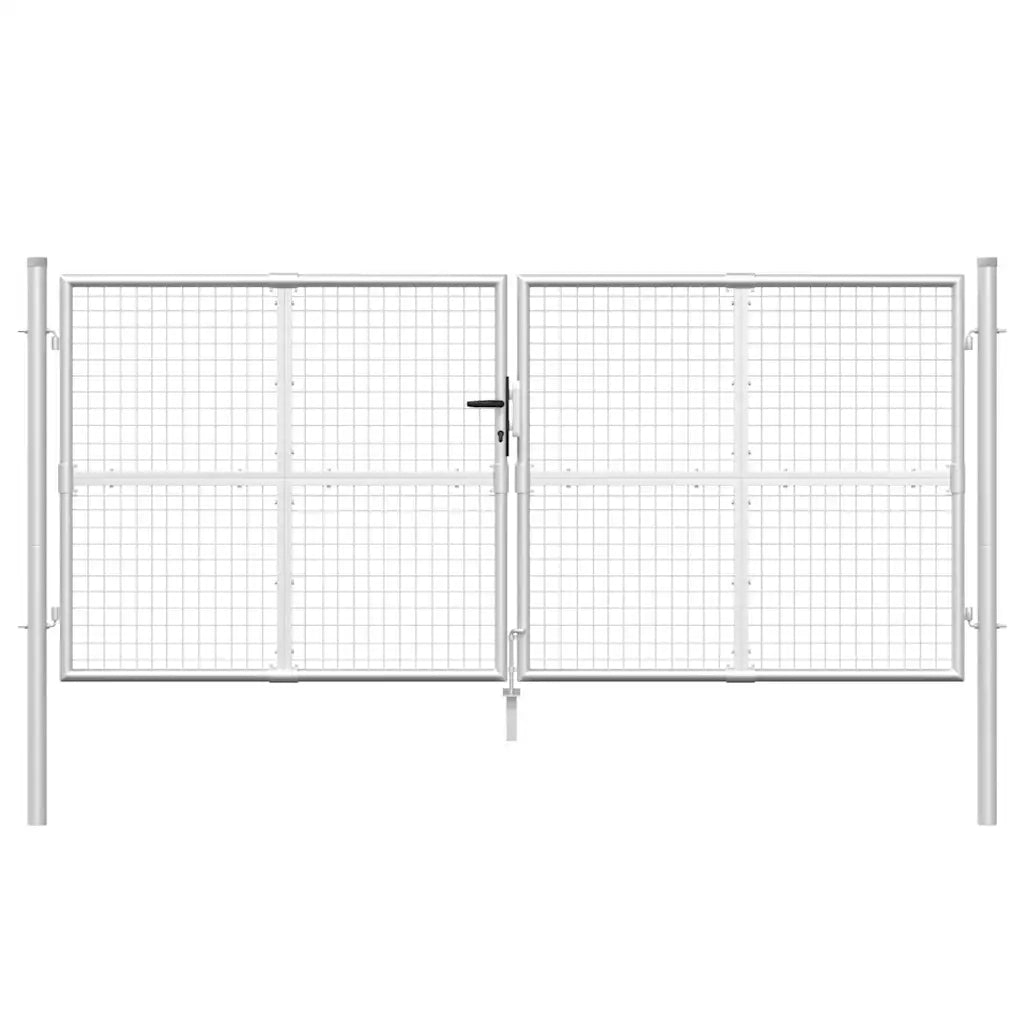 Cancello da Giardino Rete Argento 300x175 cm Acciaio Zincato