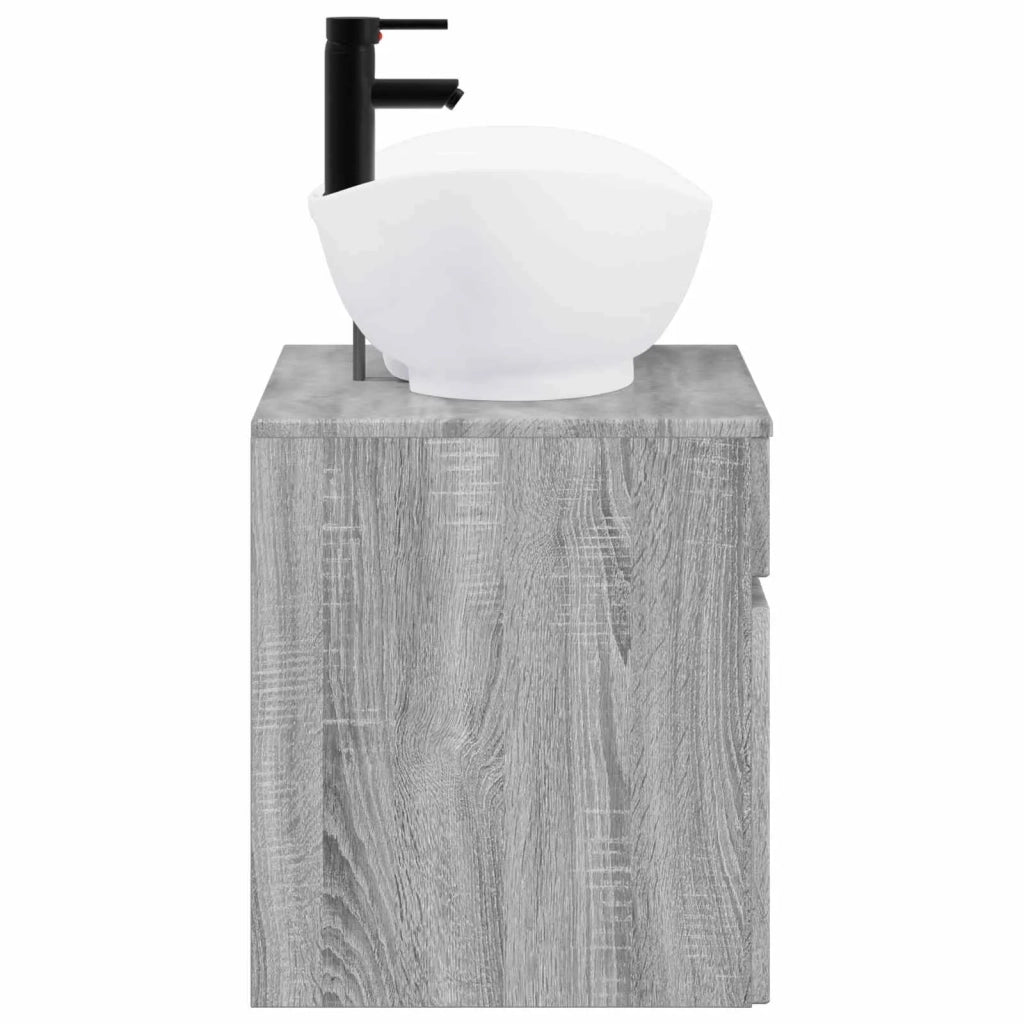 Set di mobili per il bagno Sonoma grigio Legno ingegnerizzato 3404316