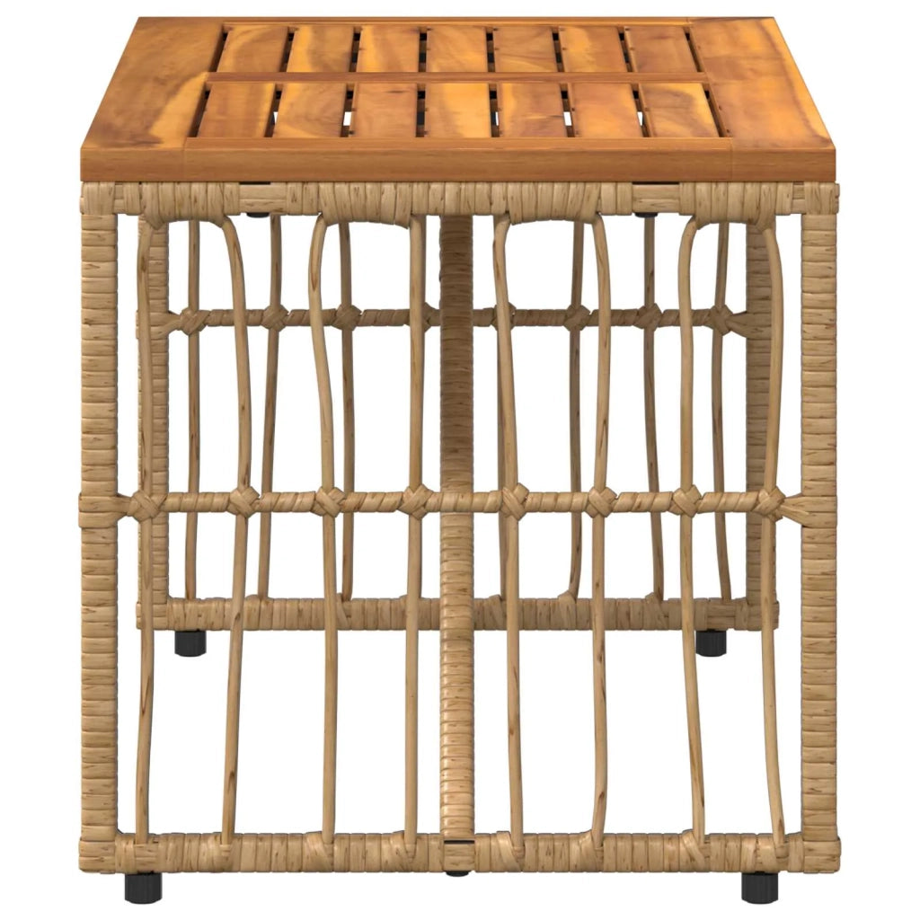 Tavolo da Esterno Naturale 80 x 40 x 40 cm Acciaio e Polyrattan 42025146