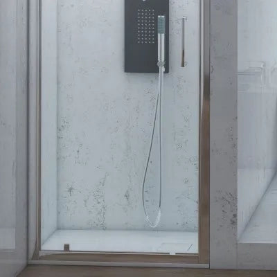 Porta doccia nicchia 70 cm a battente con vetro in cristallo trasparente Ted