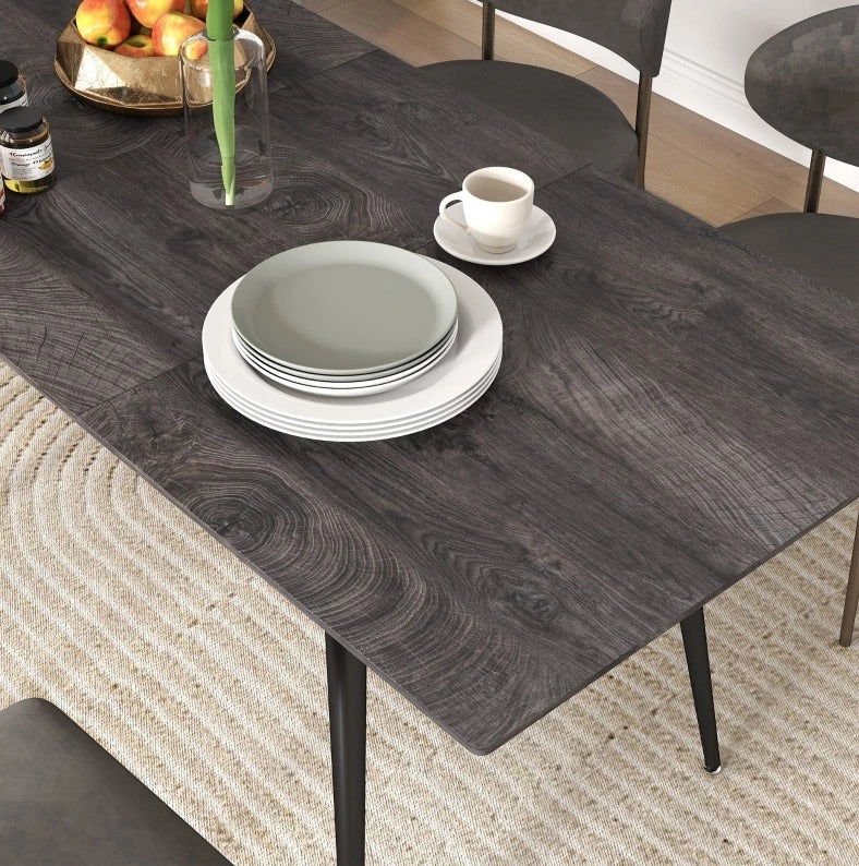 Tavolo da pranzo allungabile grigio 120-160 x 75 cm