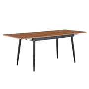 Tavolo da pranzo rettangolare in MDF con gambe in metallo nero stile industriale per sala da pranzo e ufficio colore noce