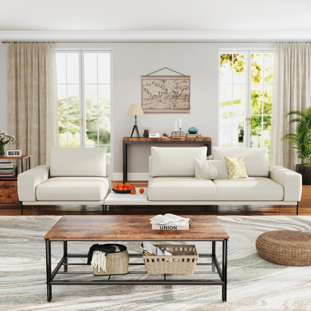 Set divano modulare in pelle ROYAL 2337 con base marmo carrara, Set soggiorno design moderno-Divani