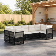 Set Divano da Giardino 7 pz 7-Numero di posti Nero polyrattan 3434335