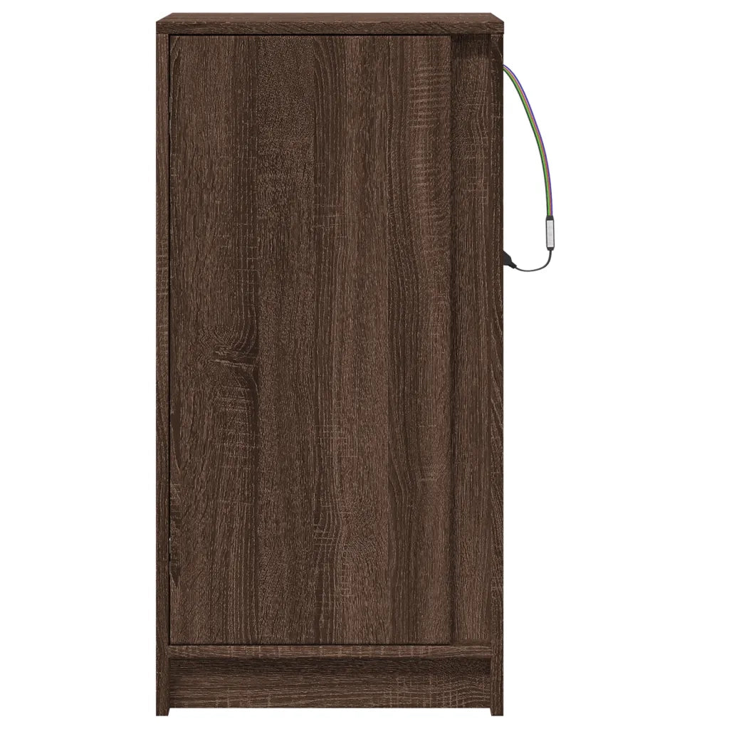 Credenza con LED-Buffet-Armadio da cucina Rovere Marrone 42,5x34x85 cm Legno Multistrato
